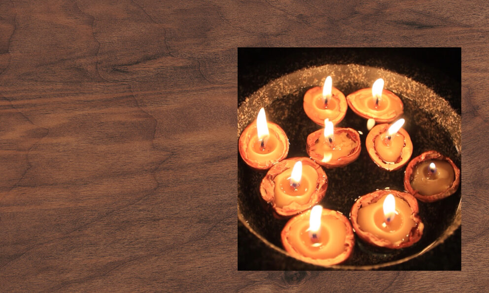 Walnussschiffchen-Kerzen